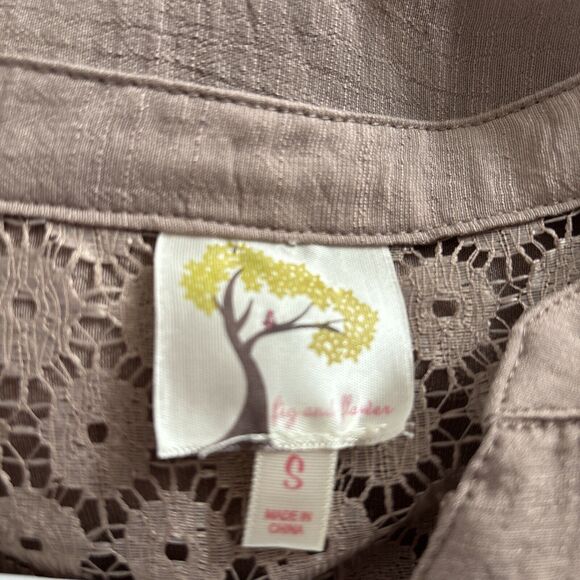 ANTHROPOLOGIE Fig and Flower Embroidered Top Beige Size S - Picture 12 of 14